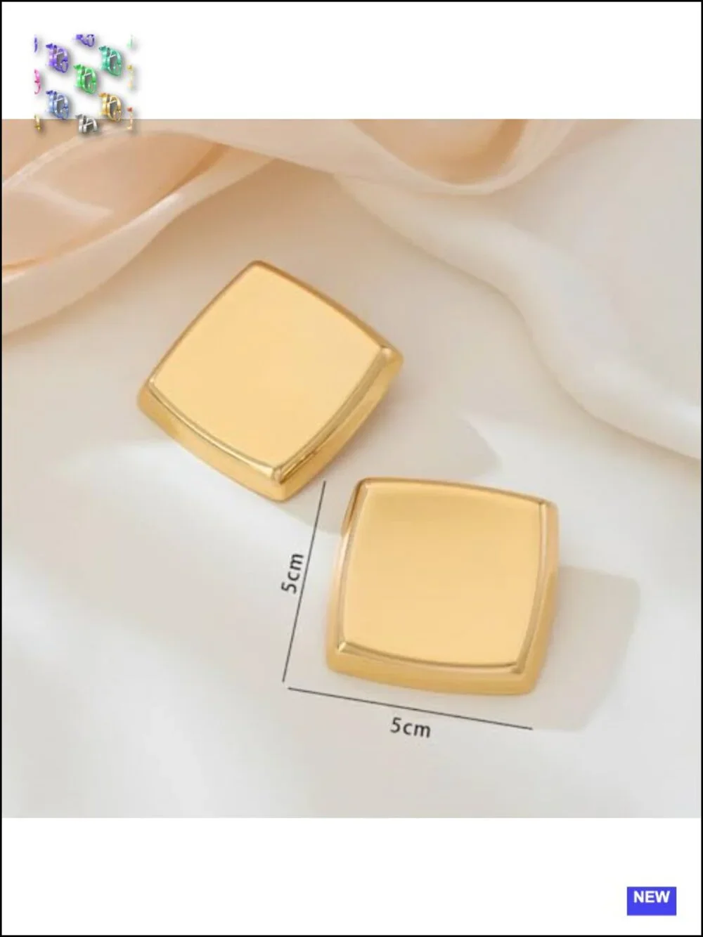 Chunky Geometric Statement Stud Earrings, Hypoallergenic Metal